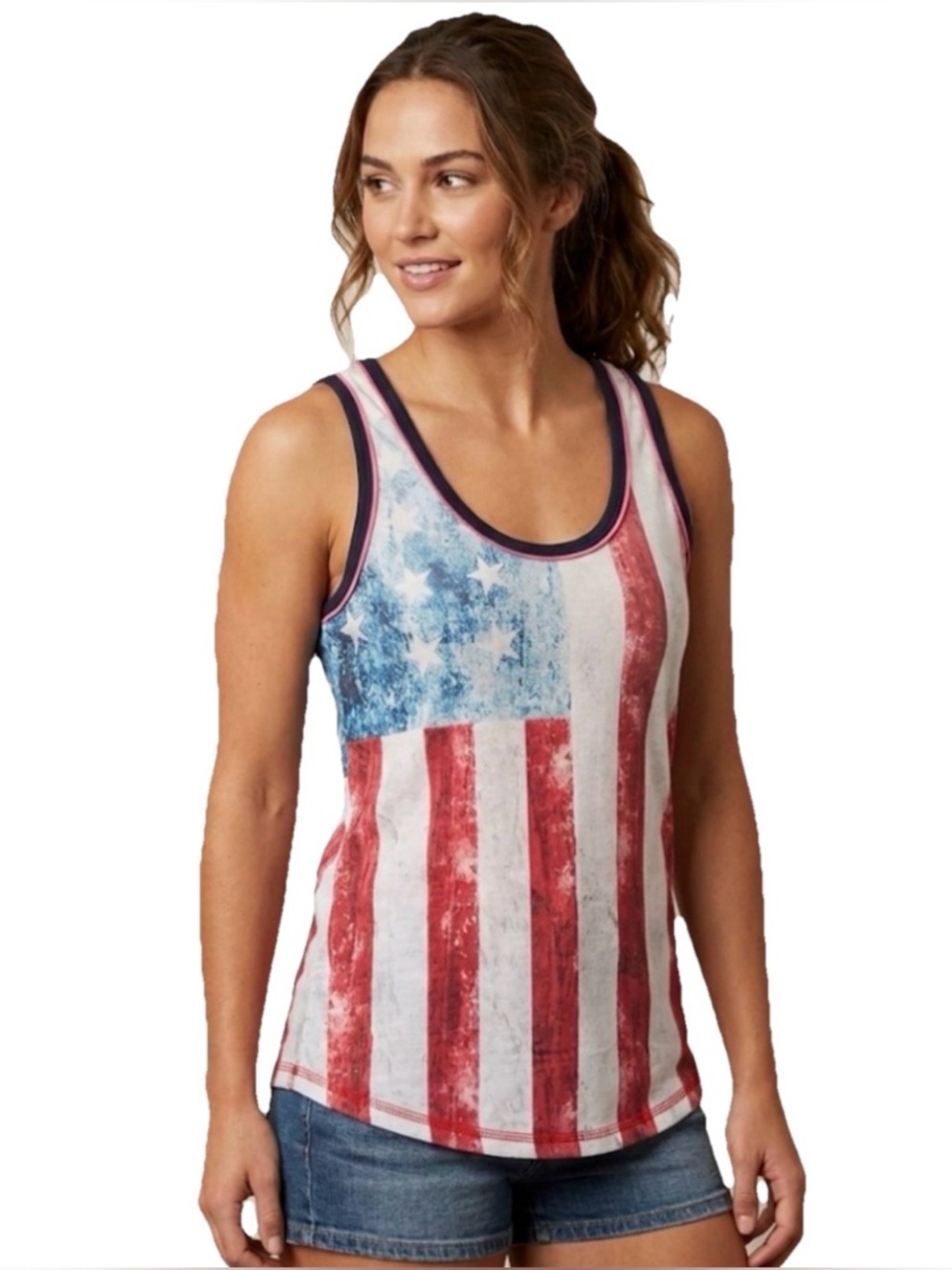 American Fighter x Affliction NBridge Linear Red White Tank Top Size XS